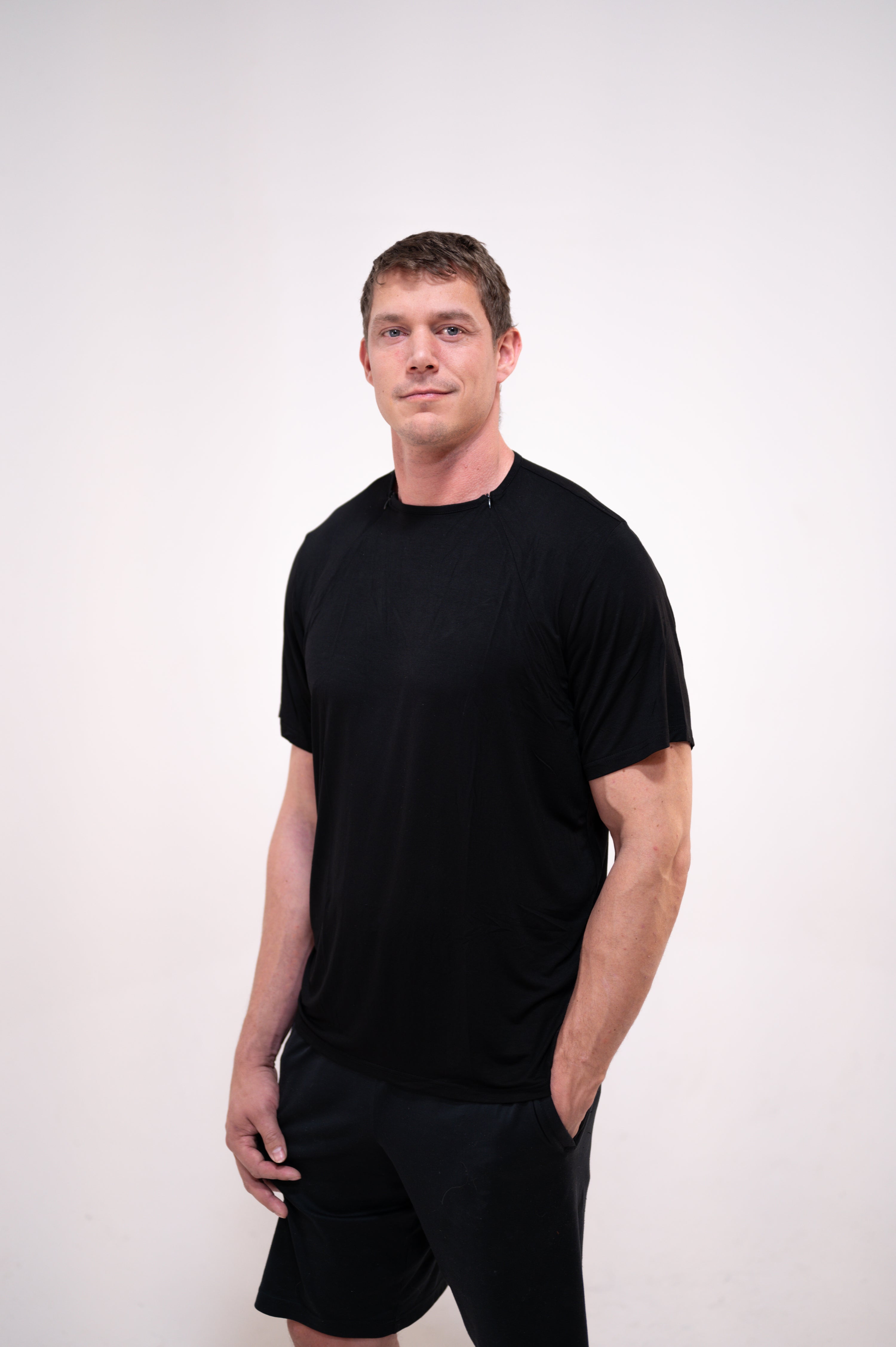 The Cameron Unisex Nursing and Skin to Skin Shirt in Black