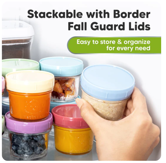 KeaBabies Food Prep Jars (Glass Containers)- 12 pack