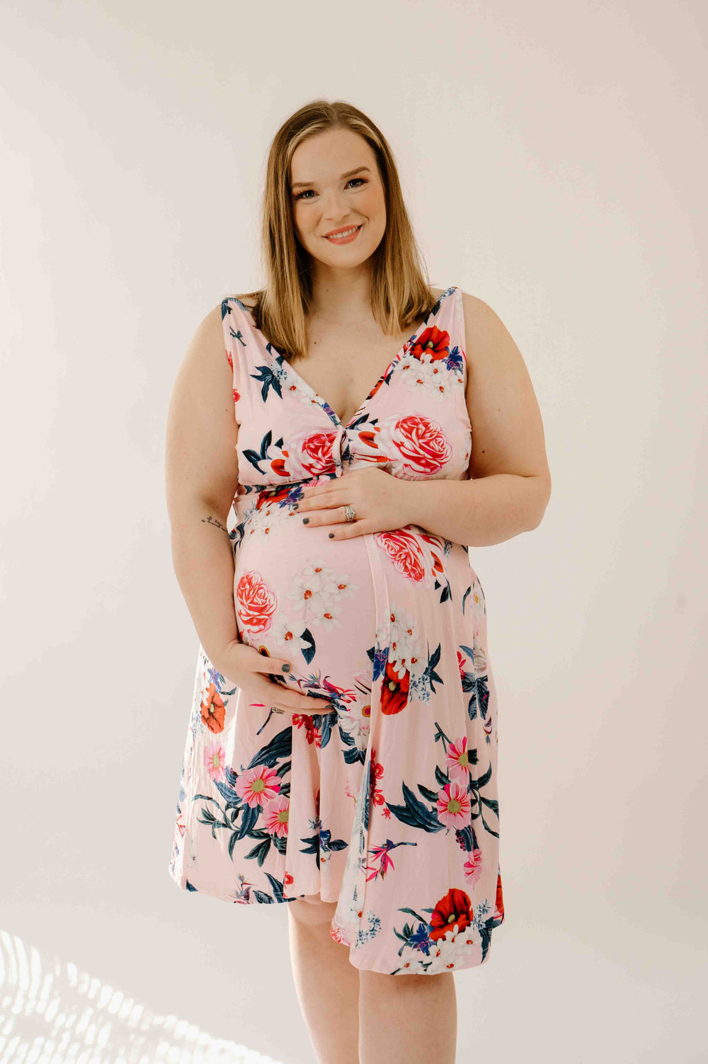 Juliet Labor & Postpartum Gown in Blush Floral