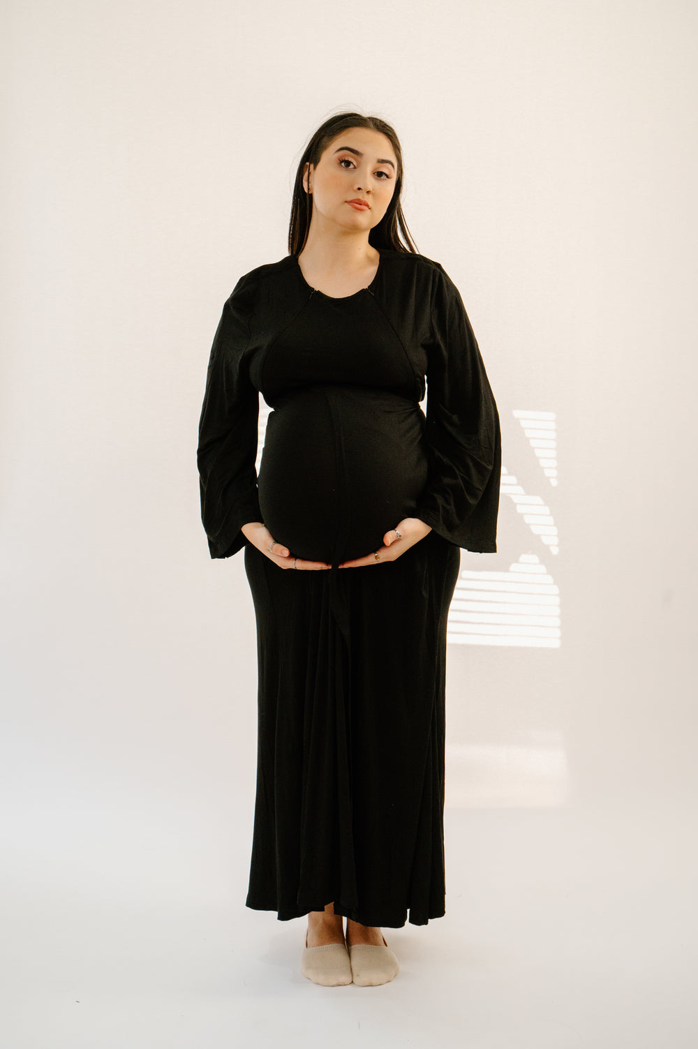 Nadia Labor & Postpartum Gown in Black